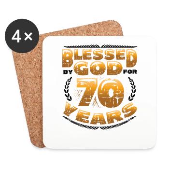 Religious by God for 70 years - Coasters (set of 4) - white - Front