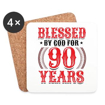 Religious by God for 90 years - Coasters (set of 4) - white - Front