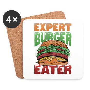Expert Burger Eater Cheeseburger - Dessous de verre (lot de 4) - blanc - Devant