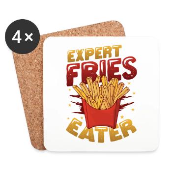 Expert for French fries - Coasters (set of 4) - white - Front