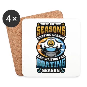 En attendant la saison de navigation, les bateliers - Dessous de verre (lot de 4) - blanc - Devant