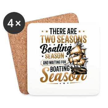 Waiting for the boating season, boatmen - Coasters (set of 4) - white - Front