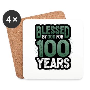 Religious by God for 100 years - Coasters (set of 4) - white - Front