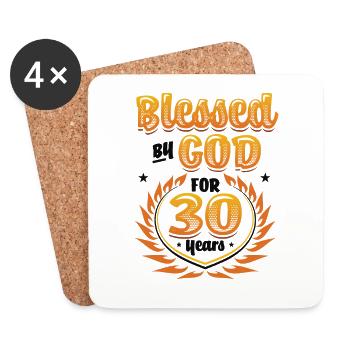 Religious by God for 30 years - Coasters (set of 4) - white - Front