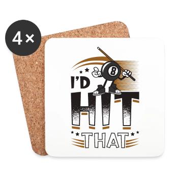 Id Hit That Pool Billiards - Untersetzer (4er-Set) - Weiß - Vorne