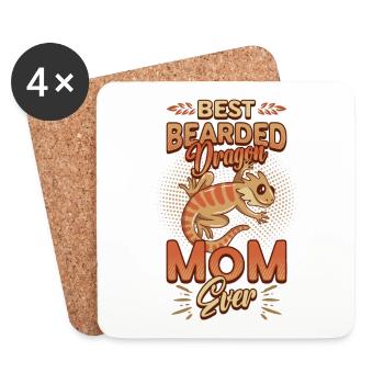 Meilleure mère de dragon barbu de tous les temps - Dessous de verre (lot de 4) - blanc - Devant