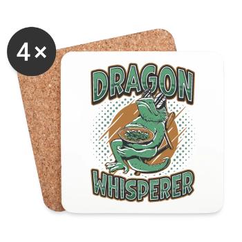 Murmure de dragon barbu, amoureux des reptiles - Dessous de verre (lot de 4) - blanc - Devant