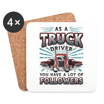 Truck drivers have a lot of trailers - Coasters (set of 4) - white - Front