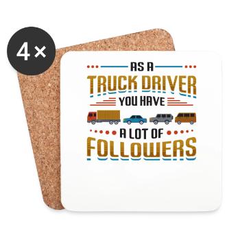 Truck drivers have a lot of trailers - Coasters (set of 4) - white - Front