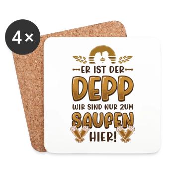 Il est le profond, nous sommes juste là pour boire - Dessous de verre (lot de 4) - blanc - Devant