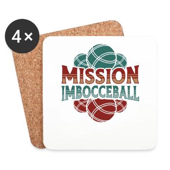 Mission Imbocceball, Funny Boccia Ball - Coasters (set of 4) - white - Front