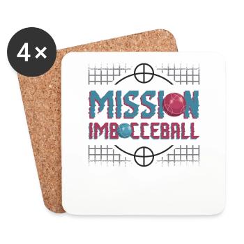 Mission Imbocceball, Funny Boccia Ball - Coasters (set of 4) - white - Front