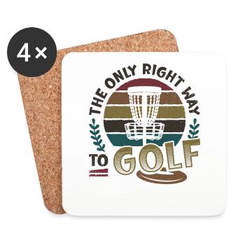 La seule bonne façon de jouer au golf, Frisbee Disc - Dessous de verre (lot de 4) - blanc - Devant