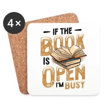 Quand le livre est ouvert, je lis - Dessous de verre (lot de 4) - blanc - Devant
