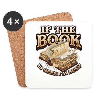 Quand le livre est ouvert, je lis - Dessous de verre (lot de 4) - blanc - Devant