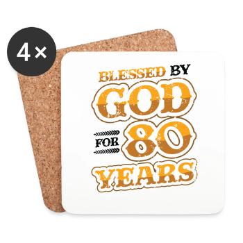 Religious by God, for 80 years - Coasters (set of 4) - white - Front