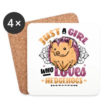 Just a girl who loves hedgehogs - Coasters (set of 4) - white - Front