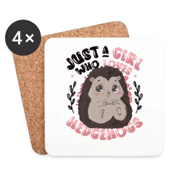 Just a girl who loves hedgehogs - Coasters (set of 4) - white - Front