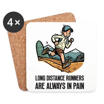 Long Distance Runners Are Always In Pain - Coasters (set of 4) - white - Front