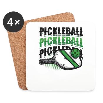 Amateurs de pickleball - Dessous de verre (lot de 4) - blanc - Devant