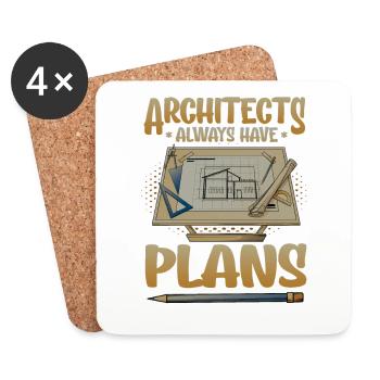 Les architectes ont toujours des plans, de l’architecture - Dessous de verre (lot de 4) - blanc - Devant