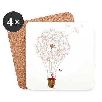 fanciful dandelion balloon - Coasters (set of 4) - white - Front