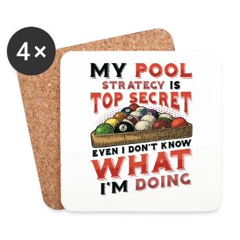 Funny pool player, billiards pool league - Coasters (set of 4) - white - Front