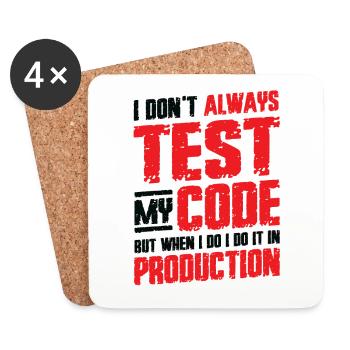 Ich Teste Meinen Code In Der Produktion - Untersetzer (4er-Set) - Weiß - Vorne