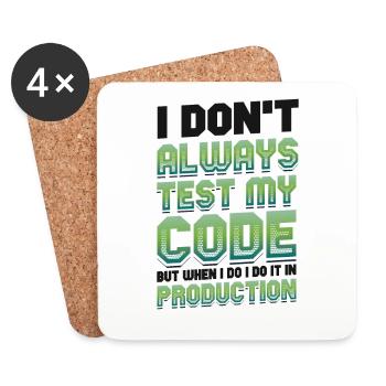 Ich Teste Meinen Code In Der Produktion - Untersetzer (4er-Set) - Weiß - Vorne