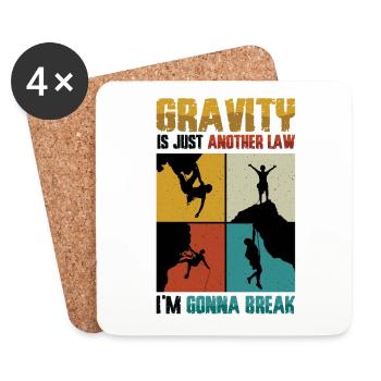 Bloc anti-gravité, escalade - Dessous de verre (lot de 4) - blanc - Devant