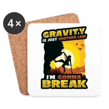 Bloc anti-gravité, escalade - Dessous de verre (lot de 4) - blanc - Devant