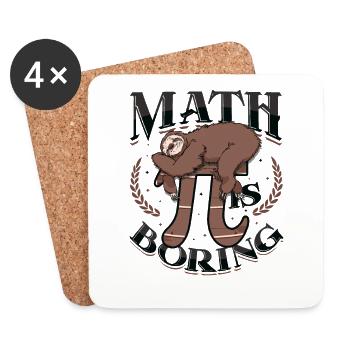 Les maths sont ennuyeuses, le paresseux dort sur pi - Dessous de verre (lot de 4) - blanc - Devant
