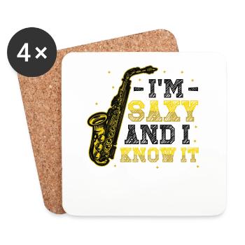 Je suis Saxy et je le sais - Saxophone - Dessous de verre (lot de 4) - blanc - Devant