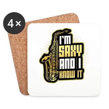 Je suis Saxy et je le sais - Saxophone - Dessous de verre (lot de 4) - blanc - Devant