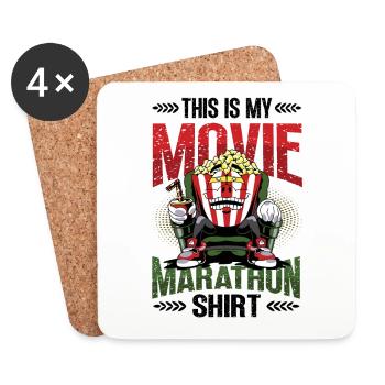 Das Ist Mein Film-Marathon Shirt - Untersetzer (4er-Set) - Weiß - Vorne