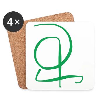 Idée cadeau pour les amateurs de calligraphie - Dessous de verre (lot de 4) - blanc - Devant