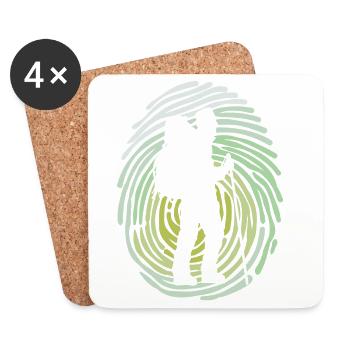 mountain hike, hiking, hiker, hike, trekking - Coasters (set of 4) - white - Front