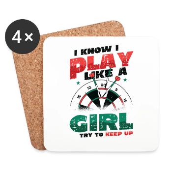 I know I'm playing like a girl - Coasters (set of 4) - white - Front