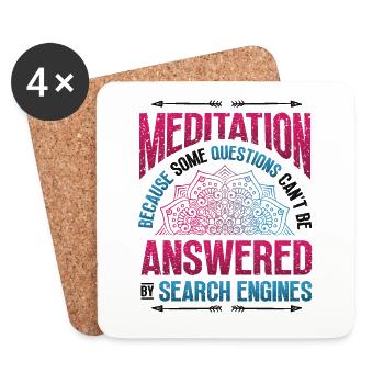 Fun Meditation, Spiritual Meditation - Coasters (set of 4) - white - Front