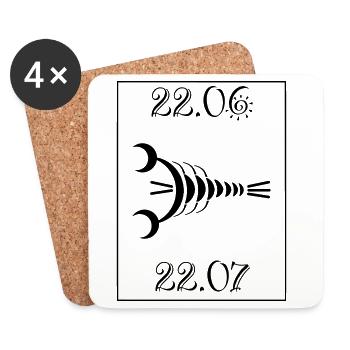 Cancer Zodiac Sign – Minimal Astrology Design - Untersetzer (4er-Set) - Weiß - Vorne