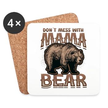 Don't mess with Mama Bear - Coasters (set of 4) - white - Front