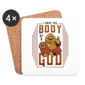 I have the body of a god, funny Buddha - Coasters (set of 4) - white - Front