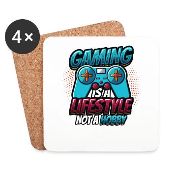 Le jeu est un style de vie, pas un passe-temps - Dessous de verre (lot de 4) - blanc - Devant