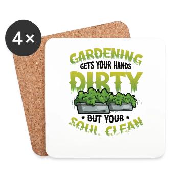Le jardinage se salit les mains - Dessous de verre (lot de 4) - blanc - Devant