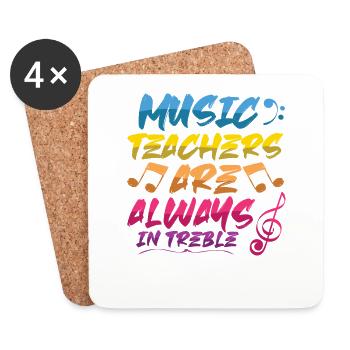 Music teachers are always flying high - Coasters (set of 4) - white - Front