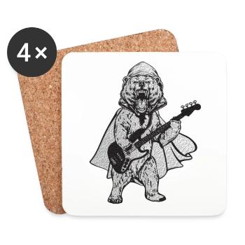 Bass Spieler Bassist Vatertag Geschenk Freund Fun - Untersetzer (4er-Set) - Weiß - Vorne