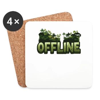 Offline, nature lovers, hiking - Coasters (set of 4) - white - Front
