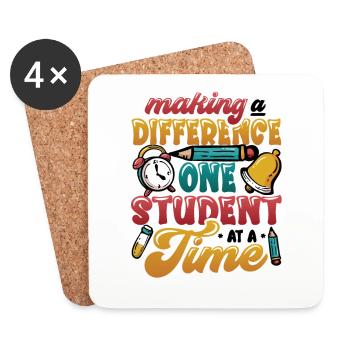Making a difference - Coasters (set of 4) - white - Front