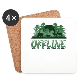 Offline, nature lovers, hiking - Coasters (set of 4) - white - Front