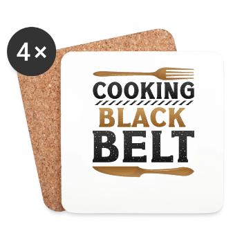 Cooking, Black Belt, Chef - Coasters (set of 4) - white - Front
